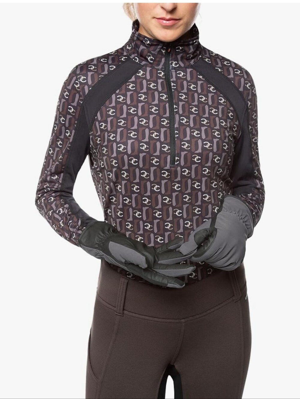 Kerrits Equestrian Performance 1/4 Zip Size Medium Horseshoe & Boot Print